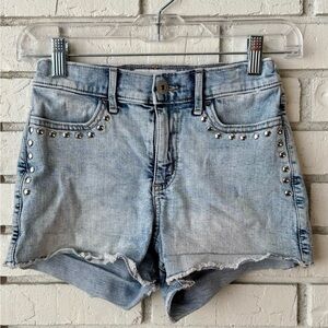 Abercrombie Kids High-Rise Relaxed Shorts w/ Silver Studs